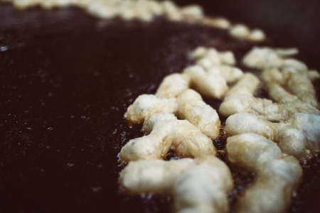 Making of Deep fried doughsticks or Thai Pa Thong Ko.の写真素材