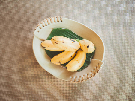 Summer complimentary banana tropical fruits in the hotel.の写真素材
