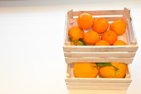 Two boxes fruitの写真素材