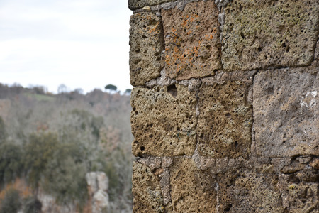 View of tuff wall and backgroundの写真素材