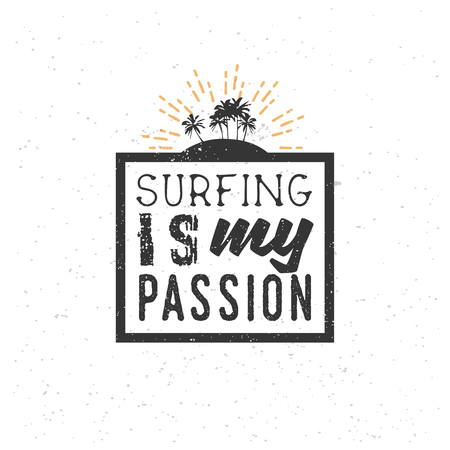 surfing is my passion, surfing quote, t-shirt printのイラスト素材