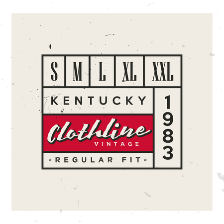 Vintage apparel emblem, apparel label, clothing badge. Simple minimal retro style 1920s - 1930s.のイラスト素材