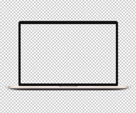 Realistic laptop with transparent screen. High detailed notebookのイラスト素材