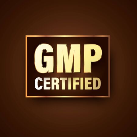 GMP certified luxury themed badge for premium productのイラスト素材