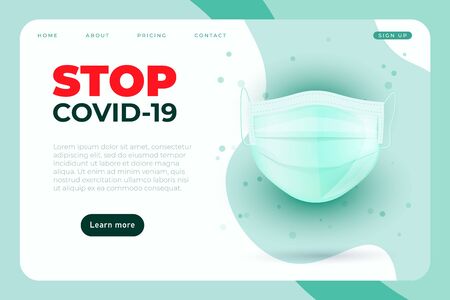 self yourself. coronavirus protection social banner template with 3d realistic protective medical face mask isolatedのイラスト素材