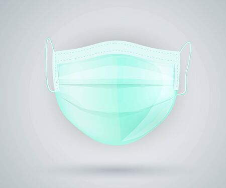 protective face mask isolated, realistic 3d medical mask for covid 19 coronavirus protectionのイラスト素材
