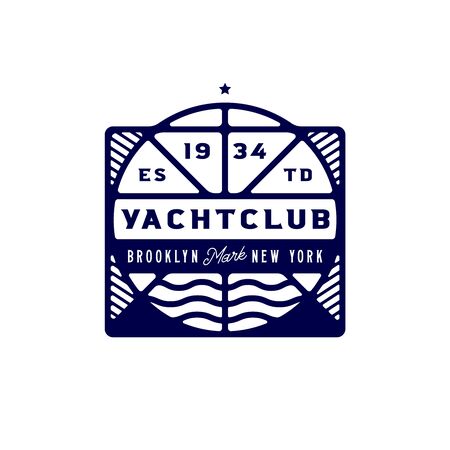 Luxury yacht club logotype template. Elite clean nautical badgeのイラスト素材