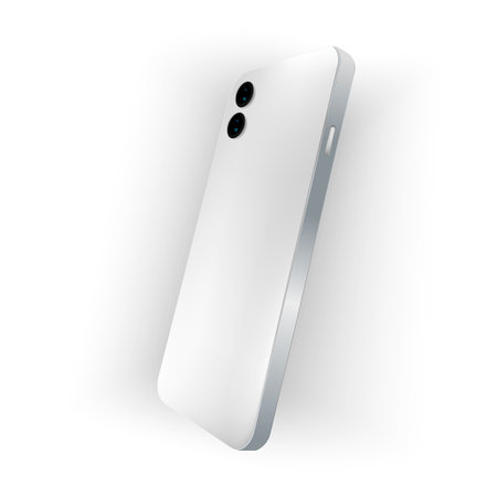 Detailed phone mockup, back perspective view with camera.のイラスト素材