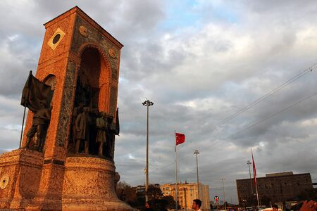 Republic Monument in Taksim Square in Istanbul Monument of Republicのeditorial素材