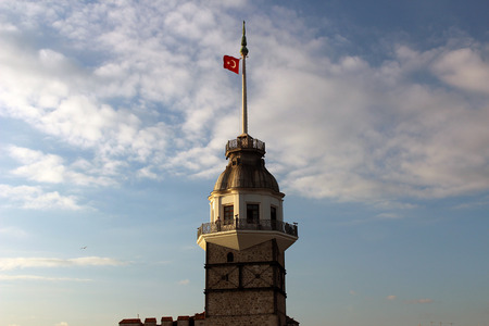 Close up image of Maiden's Tower in Istanbul, Turkeyのeditorial素材