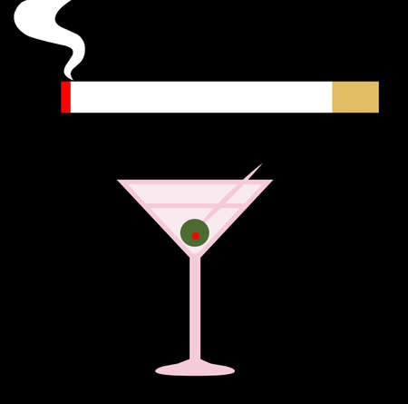 Cigarette and martini illustrationの写真素材