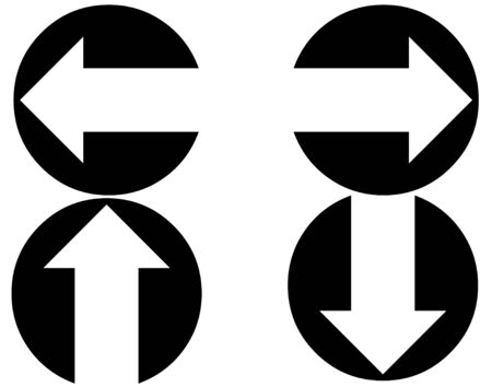 Circled arrow iconsの写真素材