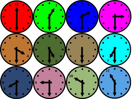 Colored clock icons