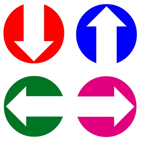 Colored arrow iconsの写真素材