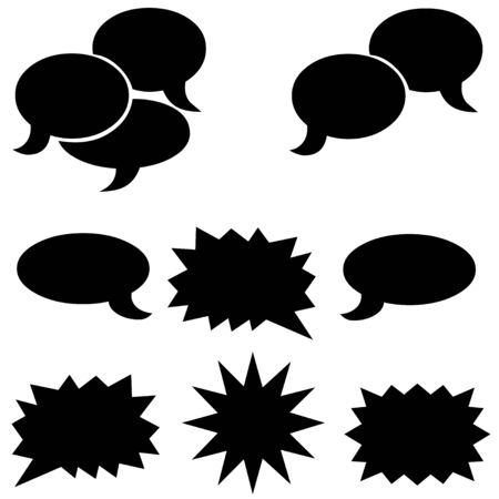 Black dialog boxes iconsの写真素材