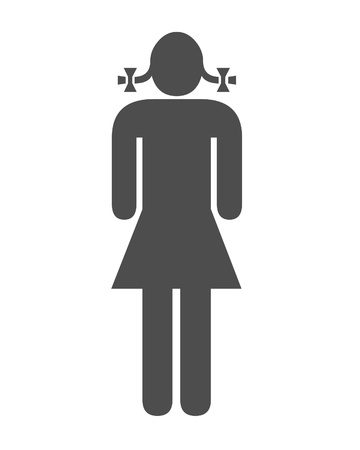 Girl and pigtail illustrationの写真素材