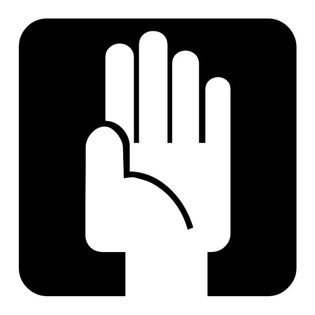 Hand and black box illustrationの写真素材