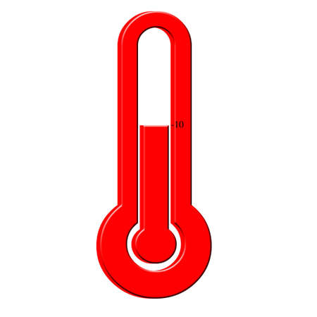 3D Red thermometer iconの写真素材