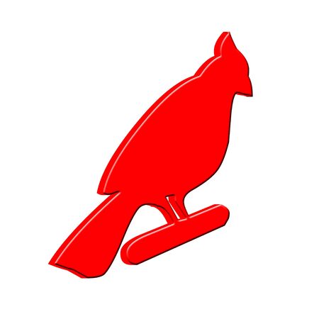 3D Red birdの写真素材