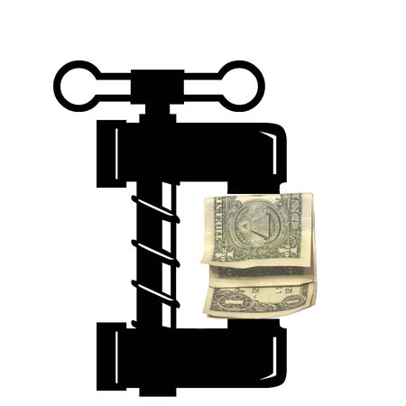 Vise icon with one dollar photoの写真素材