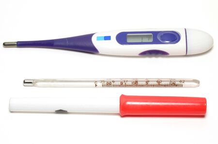 Thermometers photo on white background
