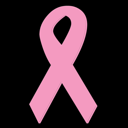 Breast cancer awareness ribbon icon on blackの写真素材