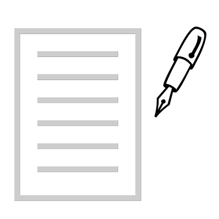 Paper and ink pen illustrationの写真素材