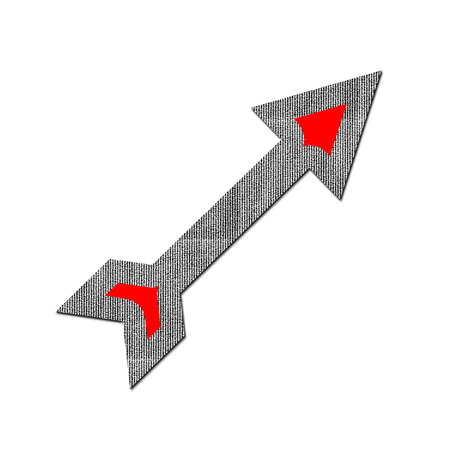 Red and gray arrow up illustrationの写真素材