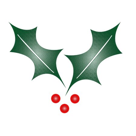 Holly illustration on white backgroundの写真素材