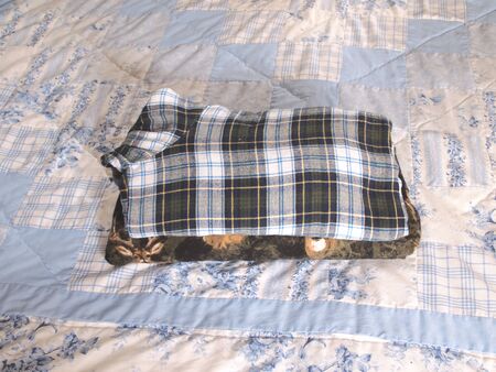 Horizontal photo of folded clothes
