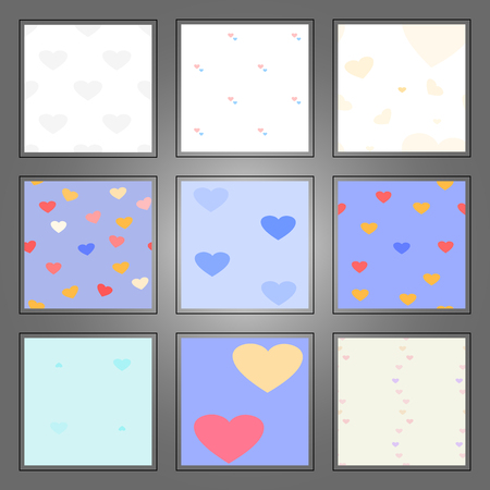 Set of seamless patterns. Heart illustration.のイラスト素材