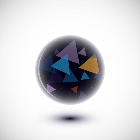 Abstract sphere illustration with multicolor elements inside.のイラスト素材