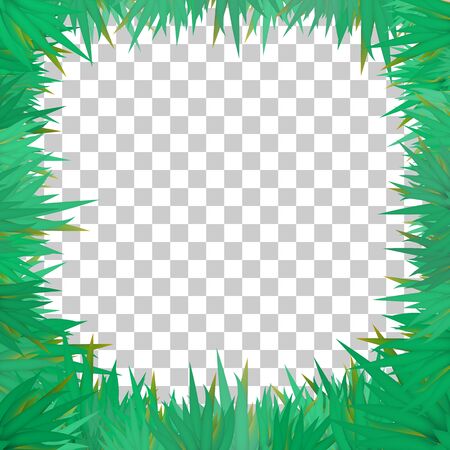 Vector grass frame on transparent groundwork. Illustration for foreground and other design purposesのイラスト素材