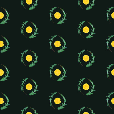 Floral pattern, dandelion elements, plant texture for design.