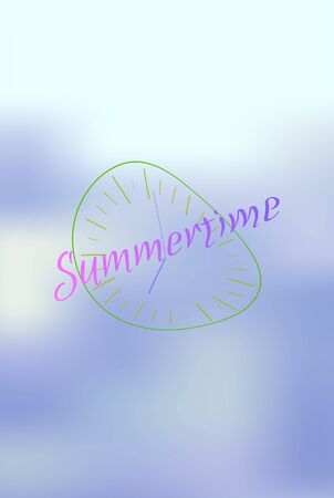 Summer time post card. Vector illustration of the postcardのイラスト素材