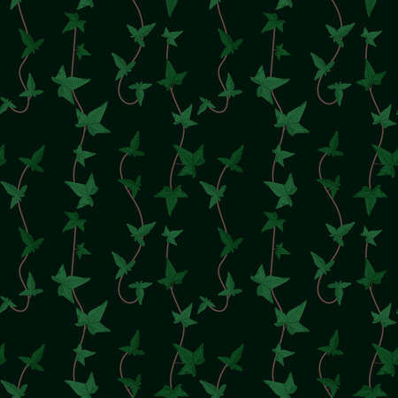 Vector seamless Floral pattern. Background with ivy elements. Plants texture for designのイラスト素材