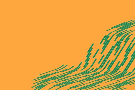 Abstract vector background. Part of the green grid fading on the orange background. Geometrical Illustrationのイラスト素材
