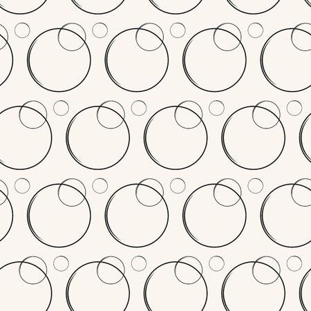 Abstract seamless pattern with pince-nez elements isolated on the white background. Texture with bubble-shaped circlesのイラスト素材
