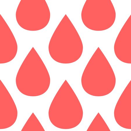 Blood drop seamless patern illustration. Simple vector texture of red drops on white background.のイラスト素材
