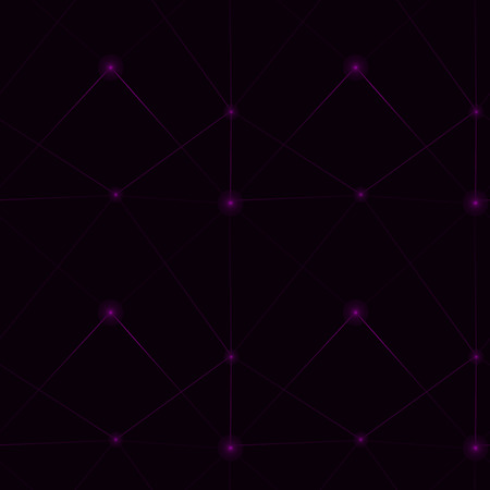 Futuristic vector geometric background. Seamless pattern with blazing dots and linesのイラスト素材