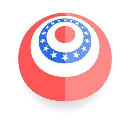 Stylized logo in American colors isolated on white backgroundのイラスト素材