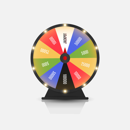Bright fortune wheel gamble game illustrationのイラスト素材