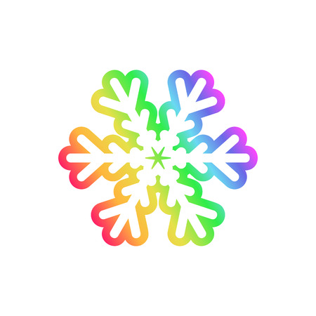 Rainbow colored snowflake icon illustration isolated on white backgroundのイラスト素材