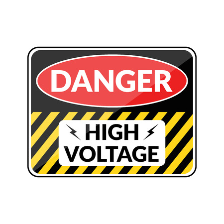 Danger high voltage switchboard sign design illustrationのイラスト素材