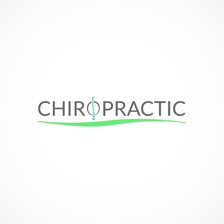 Chiropractic stylized logo. Effective alternative medicine illustrationのイラスト素材