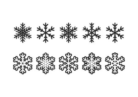 Snowflakes icon collection. Winter clipart elements illustrationのイラスト素材