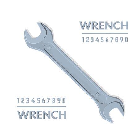 Wrench gear. Spanner illustration isolated on white backgroundのイラスト素材