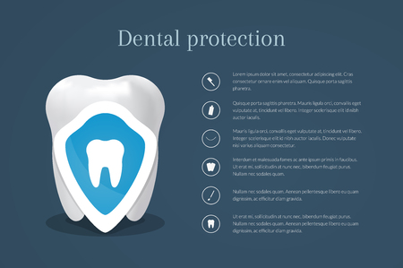 Dental memo template. Teeth protection information poster designのイラスト素材