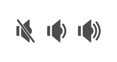 Volume loudness icons set isolated on white backgroundのイラスト素材