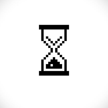 Old style pixel computer mouse cursor sand clockのイラスト素材
